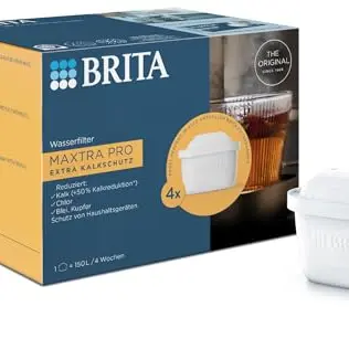 BRITA MAXTRA PRO Wasserfilter Kartuschen – 4er Pack, optimaler Kalkschutz für Heißgetränke