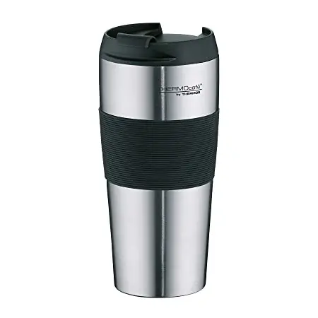 THERMOcafé by THERMOS 0,40l Thermo Kaffeebecher to Go aus Edelstahl, hält 4h heiß & 8h kalt, schwappsicher, ideal für Uni, Schule & Büro