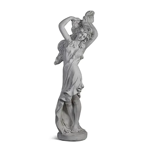 Weibliche Statue der Hera, Steinfigur, 153 cm, frostsicher, grau, für Außenbereich