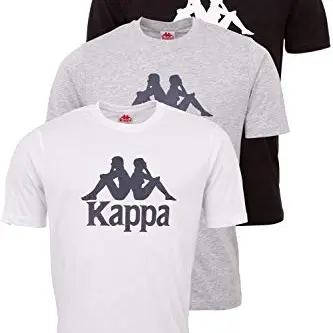 Kappa Herren T-Shirt VEPPEL 3er Pack | Kurzarm Oberteil mit Rundhalsausschnitt | Regular Fit | Größe XXL
