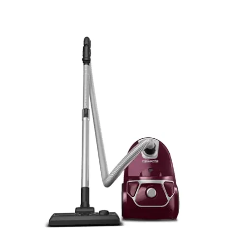 Rowenta Compact Power Staubsauger mit Beutel, Home & Car-Set, für alle Bodenarten, dunkelrot/silber