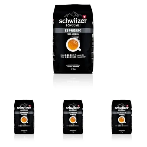 Schwiizer Schüümli Espresso Kaffeebohnen 1kg - Intensität 4/5 - UTZ-zertifiziert
