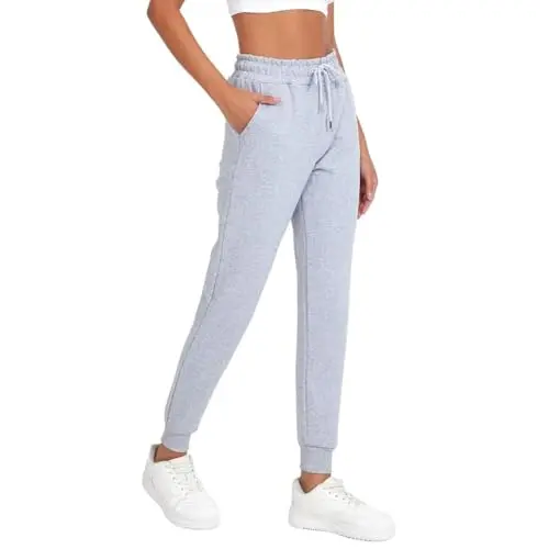 COMEOR Damen Jogginghose Baumwolle, Sporthose, Freizeit Sweatpants, Warm, Regular Fit, Grau, XS