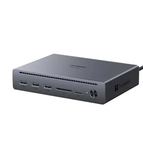 UGREEN Maxidok Thunderbolt 5 Docking Station, 10-in-1, 8K/6K Display, 100W Aufladen, Ethernet für MacBooks & Windows-Laptops