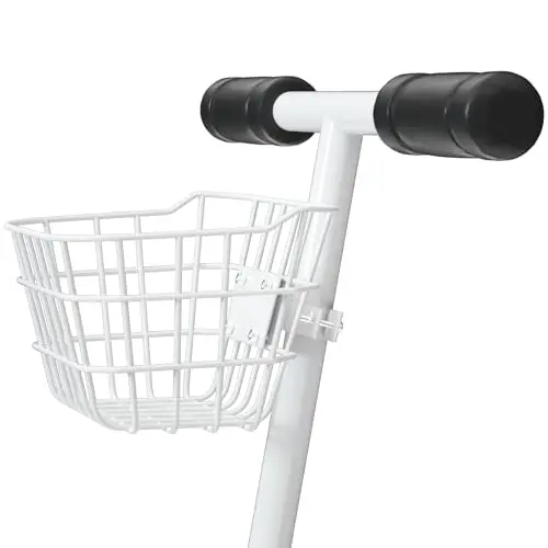 Weißer Metall-Fahrradkorb mit Befestigungsbracket - Ideal für Erwachsene und Kinder