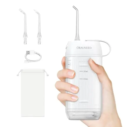 Oralneed Mini Portable Munddusche mit 3 Modi - IPX7 Wasserdicht, ideal für Zuhause und Reisen