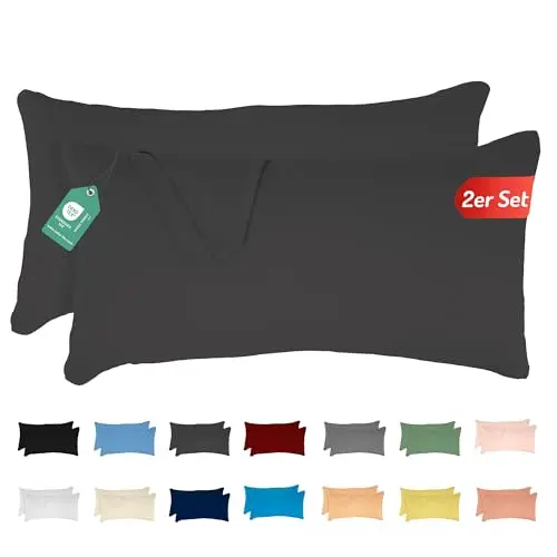 Livessa 2er Set Kissenbezüge 50x70 cm aus 100% Baumwolle, atmungsaktiv, Oeko-Tex zertifiziert