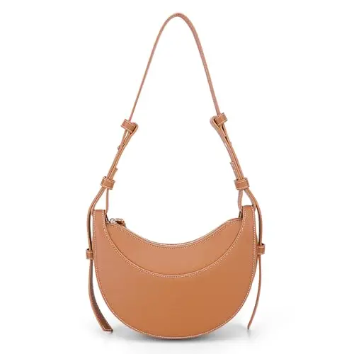 TIAASTAP Half Moon Bag Damen PU Leder Crossbody Einfarbig Umhängetasche mit 2 Schultergurten