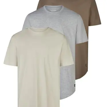 JACK & JONES Herren T-Shirt 3er Pack, Bio-Baumwolle, Regular Fit, Rundhals, Kurzarm, Sommer, Größe L, Farben Mix