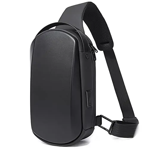 Arrivly Umhängetasche Damen & Herren Crossbody Bag - Schulter- & Brusttasche, Reise- & Outdoor-Daypack, Schwarz