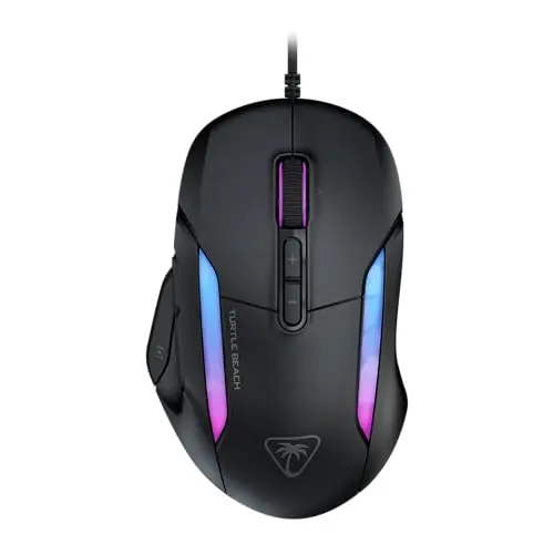 Turtle Beach Kone II – Ergonomische RGB-Gaming-Maus mit 26K DPI, 23 programmierbaren Funktionen, Schwarz