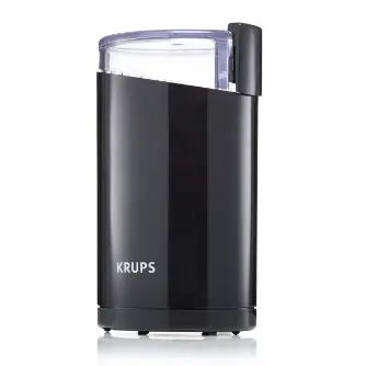 Krups Kaffeemühle & Gewürzmühle, 75g, Edelstahlmesser, variable Einstellung, schwarz