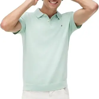 Tommy Hilfiger Men's Essential Cotton Polo, Green, M