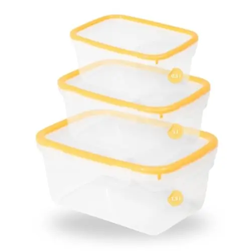 G4P protect G2 Frischhaltedosen Set 3er – luftdicht & stapelbar – BPA-frei – Gelb