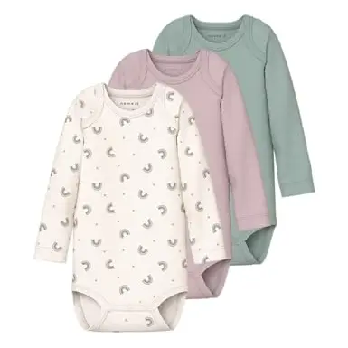 NAME IT Damen Nbfbody 3P Ls Rainbow, Jet Stream