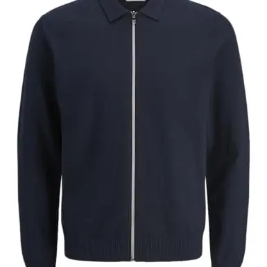 JJ Rebel Herren Polo Jrebcallum Full Zip, Sky Captain, M