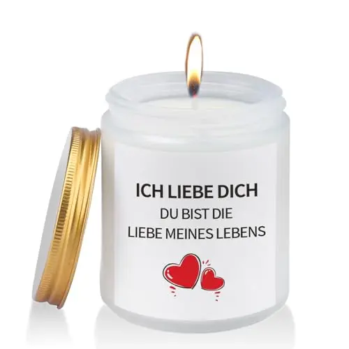 Bolosa Lavendel Duftkerze - Jahrestagsgeschenk für Paare, Valentinstag Geschenk für ihn und sie