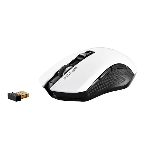 Sharkoon SKILLER SGM3 Gaming Maus, weiß, RGB, Dual Mode (Funk oder Kabel)