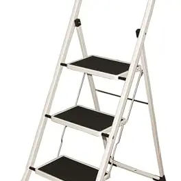 DRABEST Pro Leiter - Langlebig, rutschfest & vielseitig - Tragkraft bis 150 kg - 3 Stufen