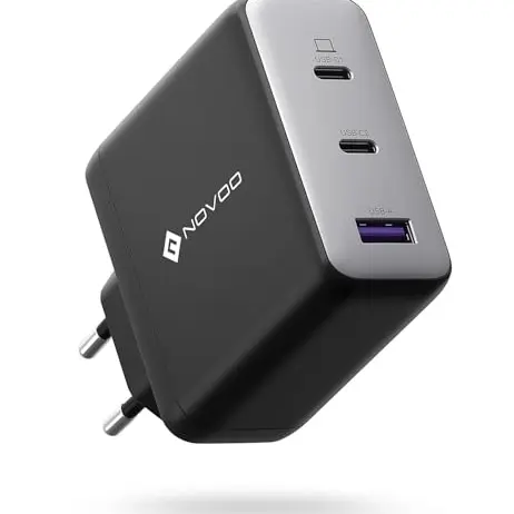 NOVOO 120W GaN Ⅲ USB C Ladegerät – Schnelles 3-Port Netzteil für MacBook, iPad, Galaxy und iPhone