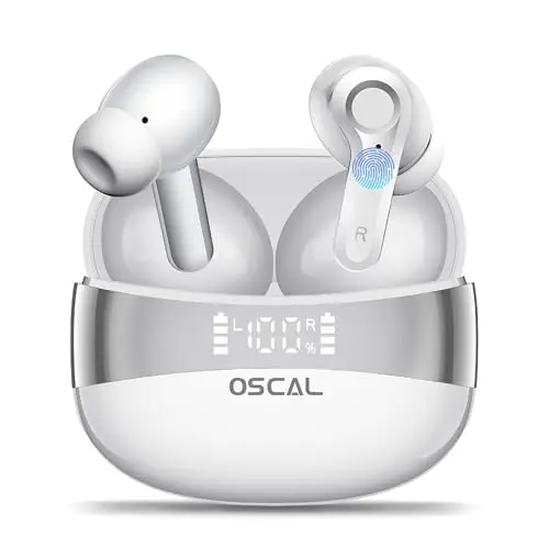 OSCAL Hibuds 6 Kabellose Kopfhörer mit Geräuschunterdrückung und 40H Wiedergabe - Wasserdichte Sport-Kopfhörer für Android und iOS