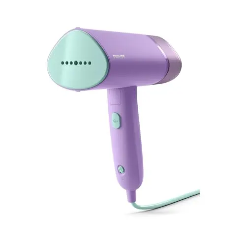 Philips 3000-Serie Tragbarer Dampfglätter, 1000 W, 20 g/min, 100 ml Tank, Inkl. Aufbewahrungstasche, Leicht (630 g), Lila