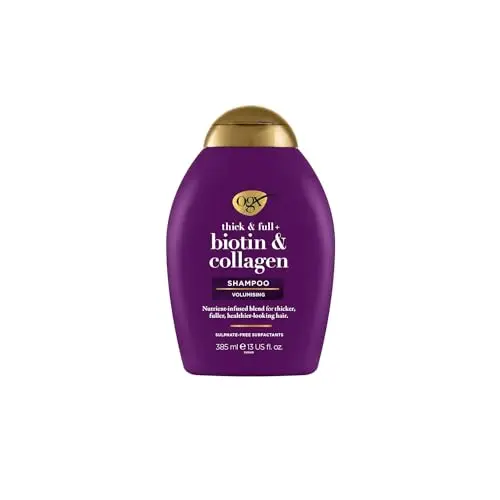 OGX Biotin & Collagen Shampoo, 385 ml – Kräftigendes Shampoo für feines Haar, mit Vitamin B7 und Kollagen, sulfatfrei