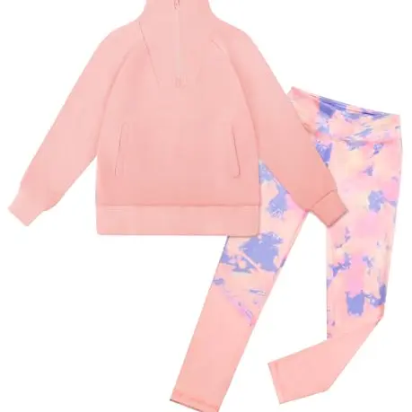 GRACE KARIN Mädchen Set Winter, Langarm Sweatshirt & Leggings, Rosa, 13-14 Jahre