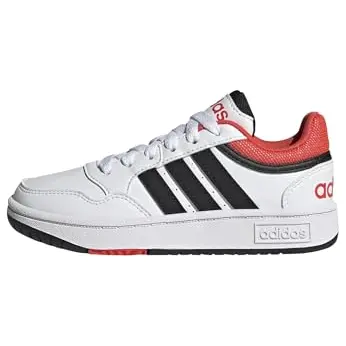 adidas Kinder Hoops Schuhe, Cloud White/Black/Red, Größe 29 EU