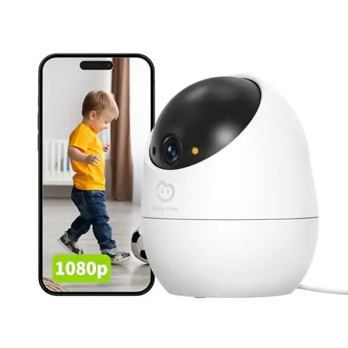 Beans View WLAN Sicherheitskamera für Innenräume mit Nachtsicht, 1080P, 360° Ansicht, Bewegungserkennung