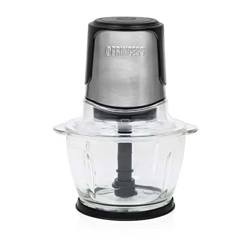 Princess Mini Zerkleinerer – 1 l Glasbehälter, 2 Edelstahlklingen, 300 W
