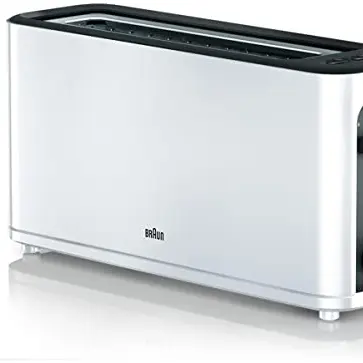 Braun HT3100WH Toaster 1 Schlitz mit 7 Bräunungsstufen, 1000 W, Weiß