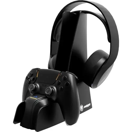 snakebyte PS5 Controller & Headset Ladestation - Ultra-Schnellladung, LED-Anzeige, TÜV-geprüft, 5 Jahre Garantie