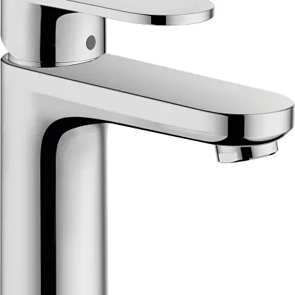 Hansgrohe Waschtischarmatur Vernis Blend, Wasserhahn Bad Chrom, 70 mm Höhe, mit Zugstange, wassersparend
