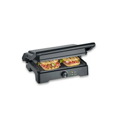 SEVERIN MultiGrill XL - Elektrogrill für fettfreies Grillen, große Grillfläche, PFAS-freie Grillplatten, 1800W, schwarz