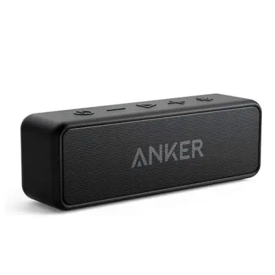 Anker SoundCore 2 Bluetooth Lautsprecher mit 24h Akku und IPX7 Wasserschutz, Kabellos, Schwarz