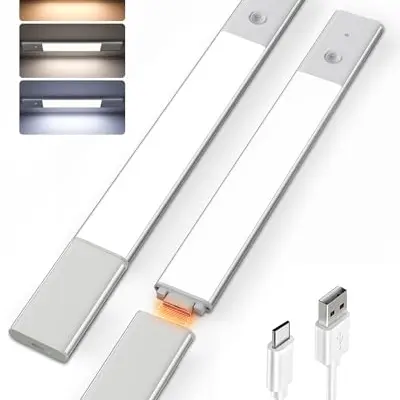 EZVALO Kabellose LED Unterbauleuchte 38CM mit Dimmfunktion und Bewegungsmelder, 2 Stück