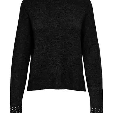 ONLY Damen Pullover Onlohio Ls O-Neck, Schwarz, Größe M
