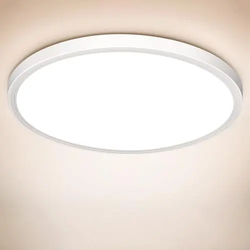 Moderne LED Deckenlampe flach und rund, 18W, 4000K für Wohnzimmer, Schlafzimmer, Bad, Flur und Küche, Ø 223mm