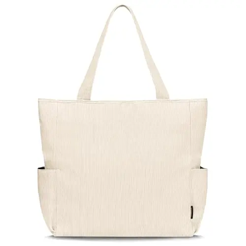HOMESPON Corduroy Tote Bag - Große Umhängetasche für Reisen und Fitness