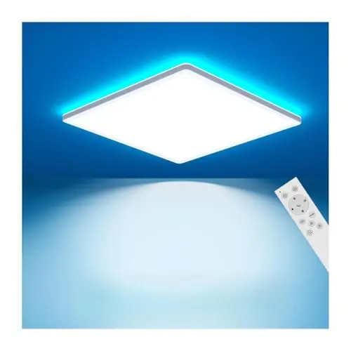 slochi Dimmbare LED Deckenleuchte 3200LM mit Fernbedienung, 25W RGB Farbwechsel 30CM für Bad, Kinderzimmer und Schlafzimmer