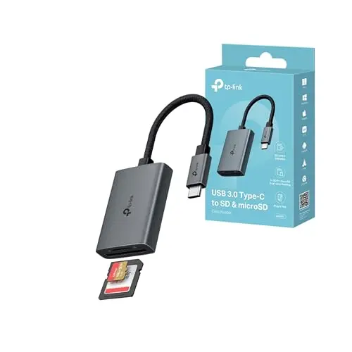TP-Link UA430C SD Kartenleser USB C für SD/microSD bis 2 TB, mit USB 3.0, unterstützt gleichzeitiges Lesen und Schreiben
