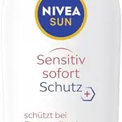 NIVEA SUN Sensitiv Sonnenlotion LSF 50+, wasserfester Sonnenschutz für empfindliche Haut (200 ml)