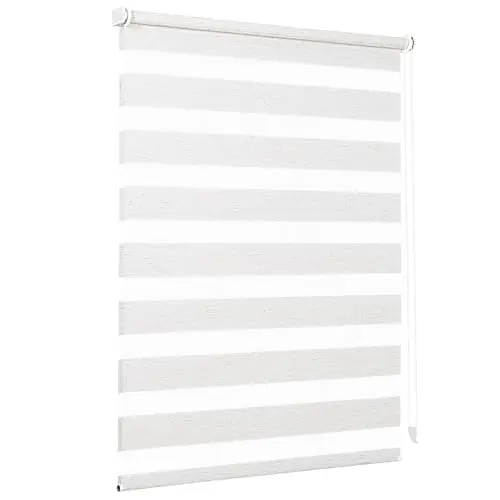 Sekey Doppelrollo Klemmfix 85x150cm, Sonnen- und Sichtschutz aus Leinen