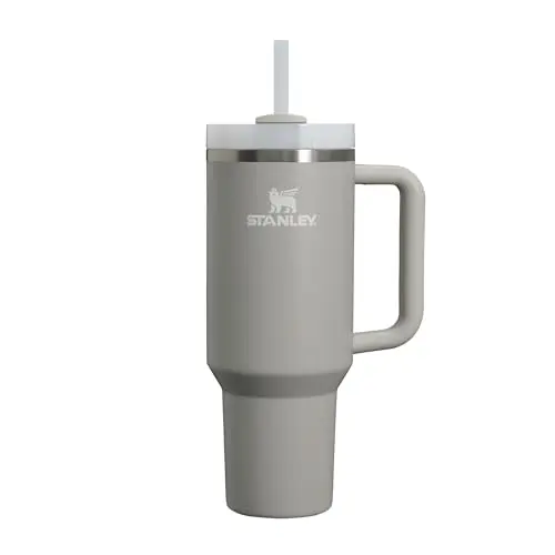 Stanley 1913 Quencher H2.0 Trinkflasche 1.2L - 11 Stunden kühl, 48 Stunden eisgekühlt - BPA-frei - Edelstahl - Ash