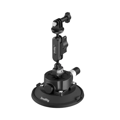 SMALLRIG 4.5" Saugfuß-Mount mit Kugelkopf für Action-Kameras - Halterung für DJI Osmo, Insta360 und GoPro