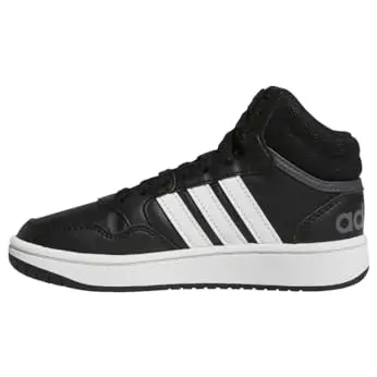 adidas Hoops Mid Schuhe, Schwarz/Weiß/Grau, Größe 36 EU