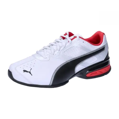 PUMA Herren Tazon 6 FM Low-Top Trainer, Weiß/Schwarz/Silber, 40 EU
