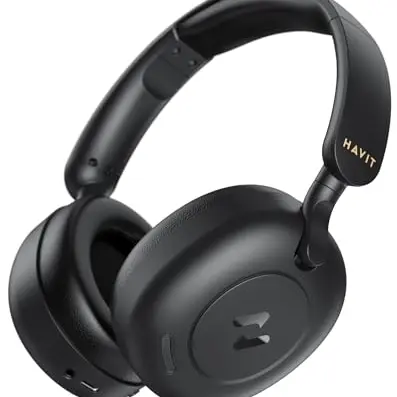 Havit Bluetooth Kopfhörer mit Geräuschunterdrückung & 76 Stunden Spielzeit, Faltbare Over-Ear Kopfhörer