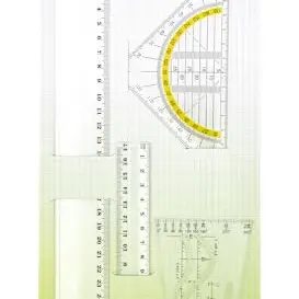 TSI Geometrie-Set 4-tlg., mit Lineal 17 cm + 30 cm, Parabel und Geodreieck 16 cm, Transparent, aus Kunststoff